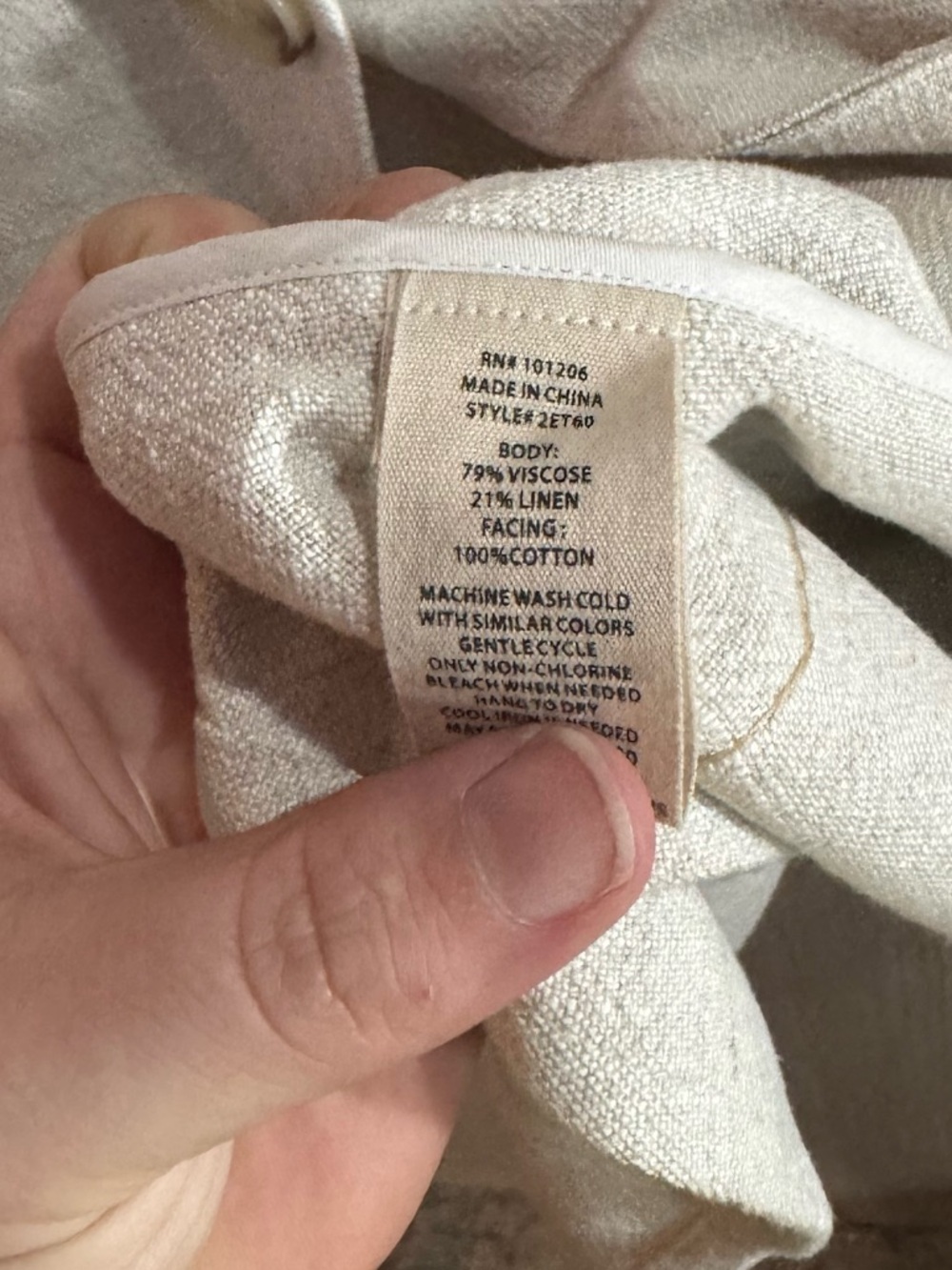 Soft Surroundings Linen Blend Cream Open-Front Button Front Blazer Size Medium - Picture 5 of 6
